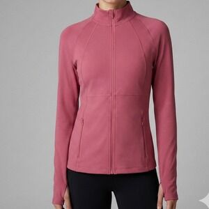 Sweaty Betty Power Workout Jacket Women Medium Pink Full Zip Running Athleisure